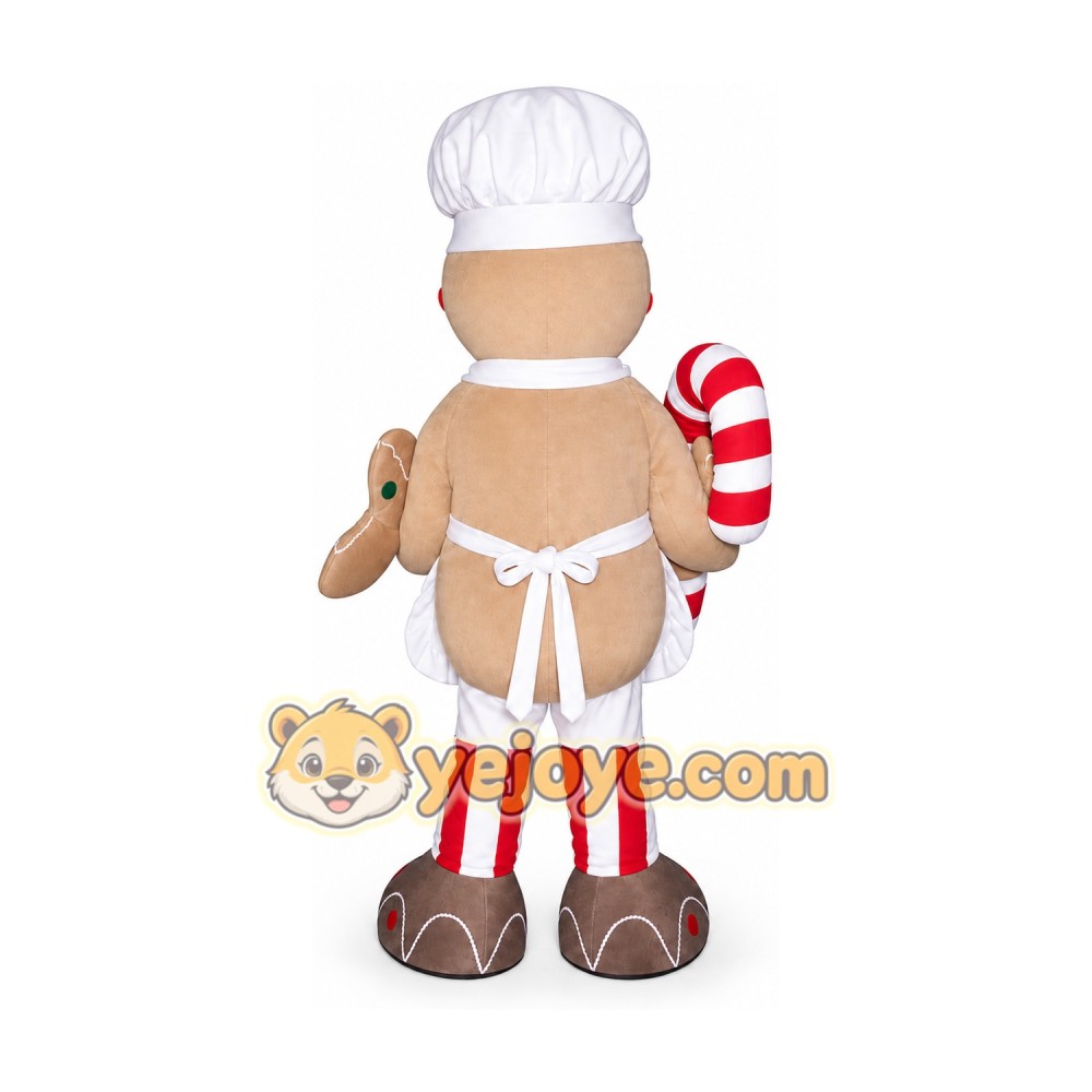 Gingerbread Man Mascot Costume for Adults Custom Logo Party Character Suit