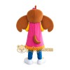 Brown Elephant in Pink Dress Mascot Costume for Adults Custom Logo Party Character Suit Brown Elephant in Pink Dress Mascot Costume for Adults Custom Logo Party Character Suit