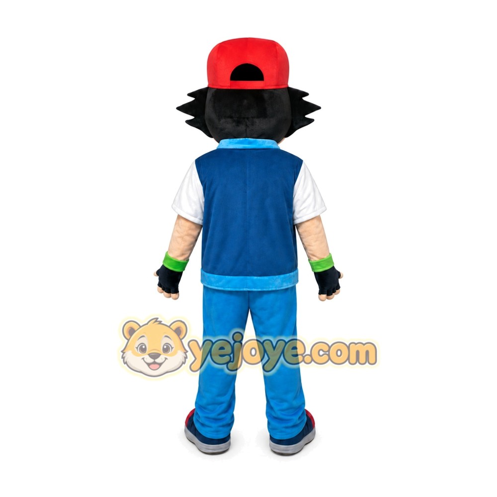 Ash Ketchum Mascot Costume for Adults Custom Logo Party Character Suit Ash Ketchum Mascot Costume for Adults Custom Logo Party Character Suit