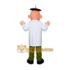 Cartoon Man in White Coat and Black Hat Mascot Costume for Adults Custom Logo Party Character Suit Cartoon Man in White Coat and Black Hat Mascot Costume for Adults Custom Logo Party Character Suit