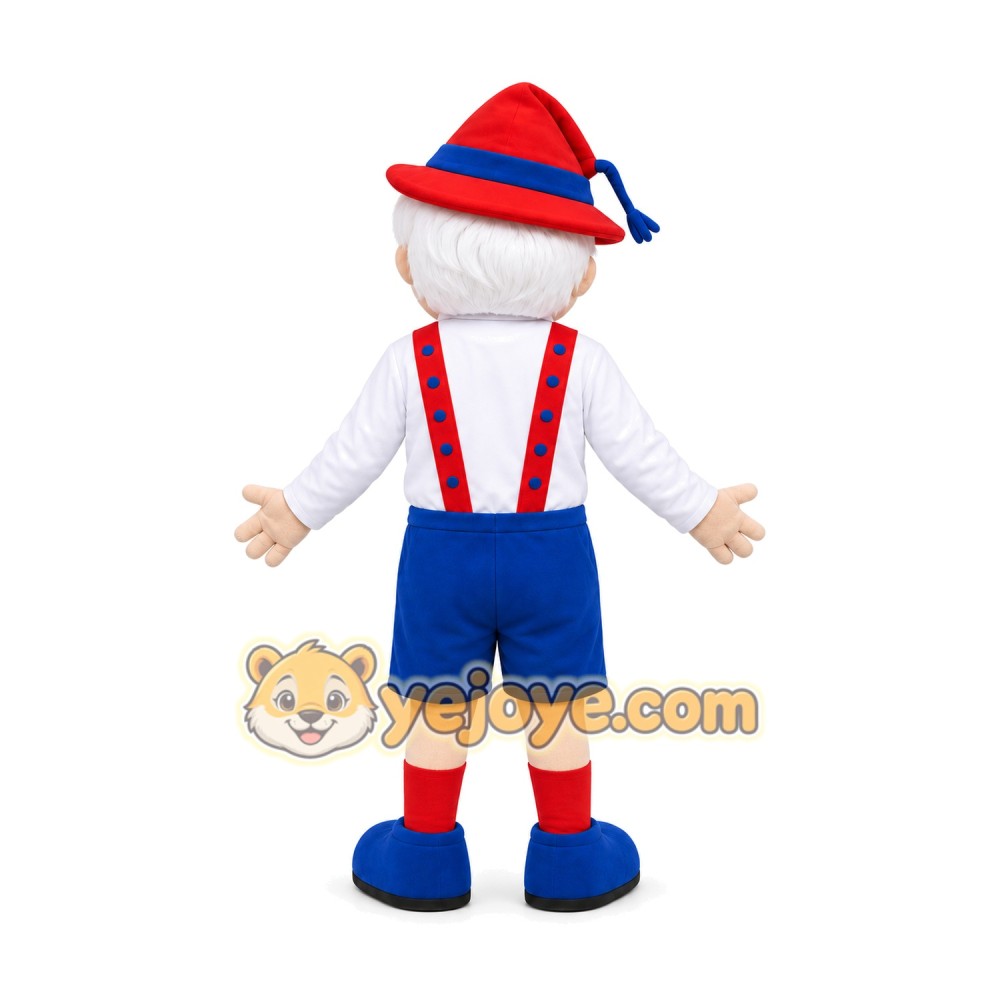 Cartoon Man in Traditional Outfit Mascot Costume for Adults Custom Logo Party Character Suit