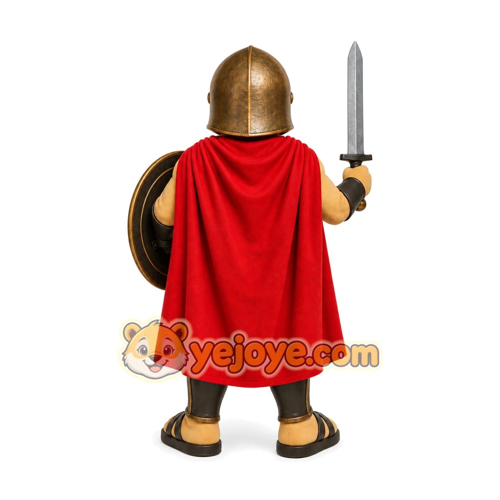Armored Warrior with Sword and Shield Mascot Costume for Adults Custom Logo Party Character Suit