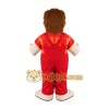 Cartoon Man in Red Overalls Mascot Costume for Adults Custom Logo Party Character Suit