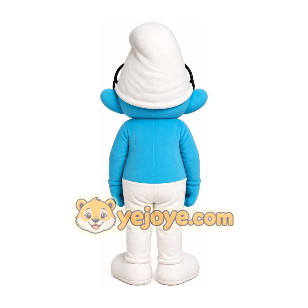 Blue Cartoon Character with White Hat Mascot Costume for Adults Custom Logo Party Character Suit Blue Cartoon Character with White Hat Mascot Costume for Adults Custom Logo Party Character Suit