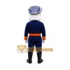 Cartoon Man in Blue Colonial Outfit Mascot Costume for Adults Custom Logo Party Character Suit