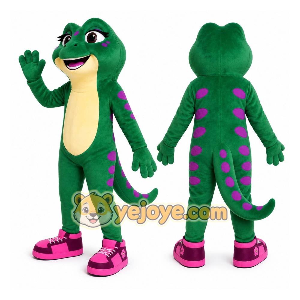 Green Reptile Mascot Costume for Adults Custom Logo Party Character Suit Green Reptile Mascot Costume for Adults Custom Logo Party Character Suit