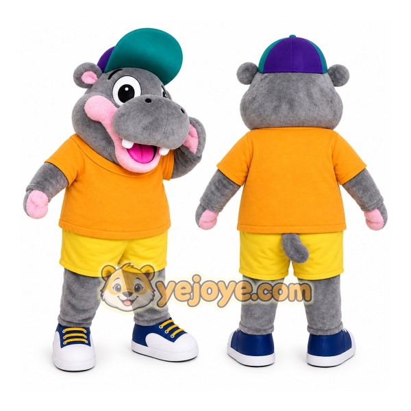 Hippo Mascot Costume for Adults Custom Logo Party Character Suit