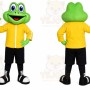 Frog Mascot Costume for Adults Custom Logo Party Character Suit