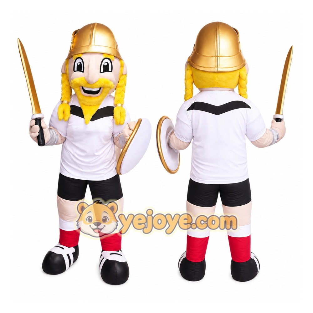 Warrior with Sword and Shield Mascot Costume for Adults Custom Logo Party Character Suit Warrior with Sword and Shield Mascot Costume for Adults Custom Logo Party Character Suit