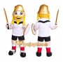 Warrior with Sword and Shield Mascot Costume for Adults Custom Logo Party Character Suit