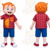 Boy Mascot Costume for Adults Custom Logo Party Character Suit