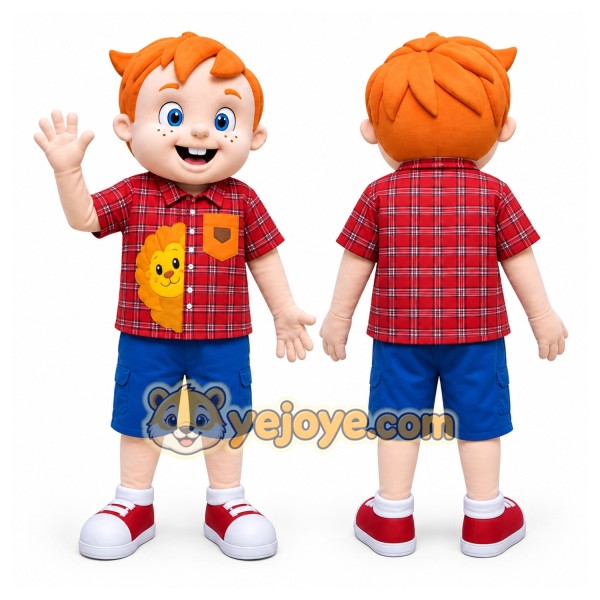 Boy Mascot Costume for Adults Custom Logo Party Character Suit