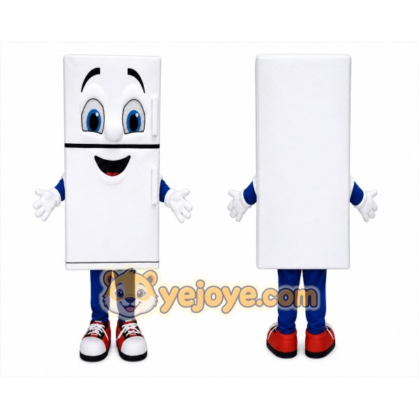 White Refrigerator Mascot Costume for Adults Custom Logo Party Character Suit