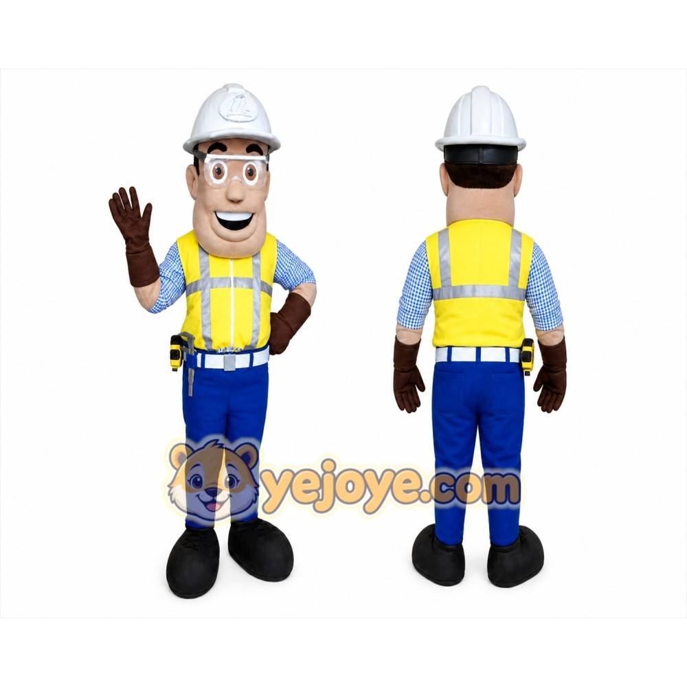 Worker Mascot Costume for Adults Custom Logo Party Character Suit Worker Mascot Costume for Adults Custom Logo Party Character Suit