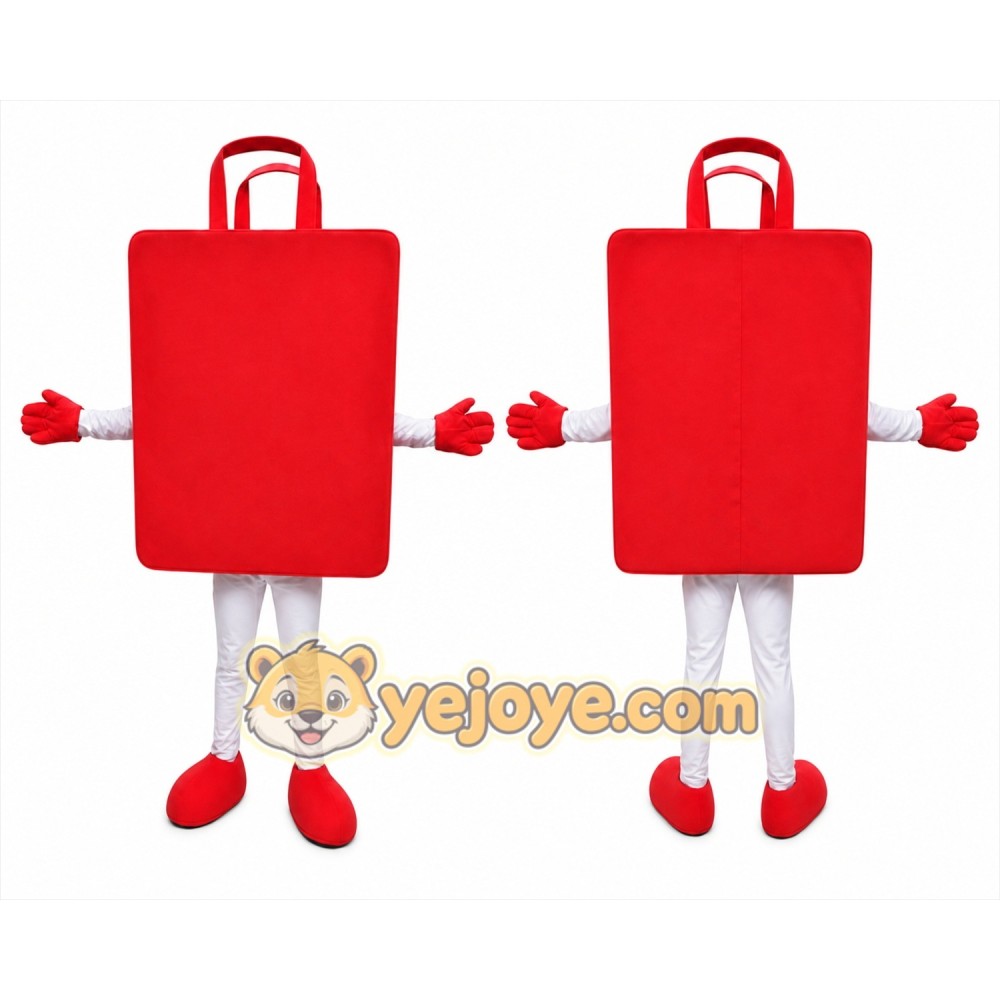 Red Shopping Bag Mascot Costume for Adults Custom Logo Party Character Suit