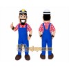Cartoon Worker Mascot Costume for Adults Custom Logo Party Character Suit