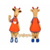 Giraffe in Orange Dress Mascot Costume for Adults Custom Logo Party Character Suit Giraffe in Orange Dress Mascot Costume for Adults Custom Logo Party Character Suit