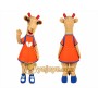 Giraffe in Orange Dress Mascot Costume for Adults Custom Logo Party Character Suit