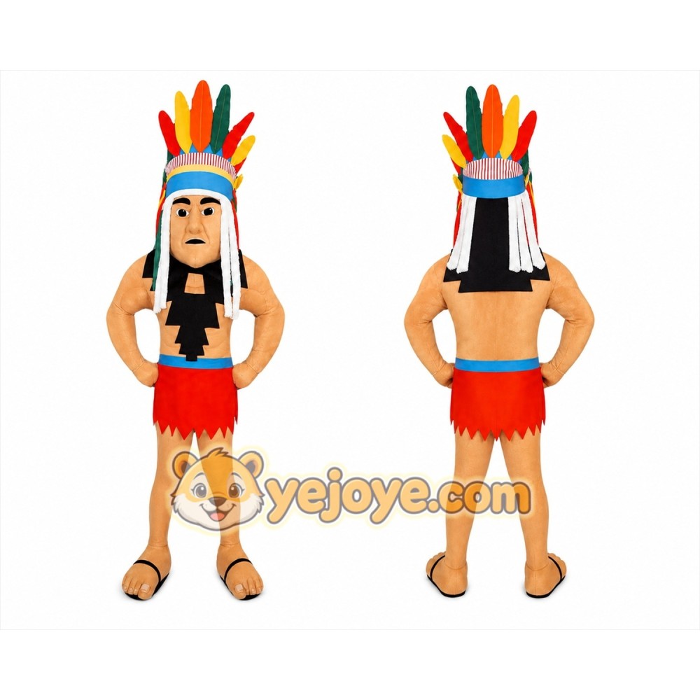 Indigenous Person Mascot Costume for Adults Custom Logo Party Character Suit