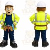 Worker Mascot Costume for Adults Custom Logo Party Character Suit