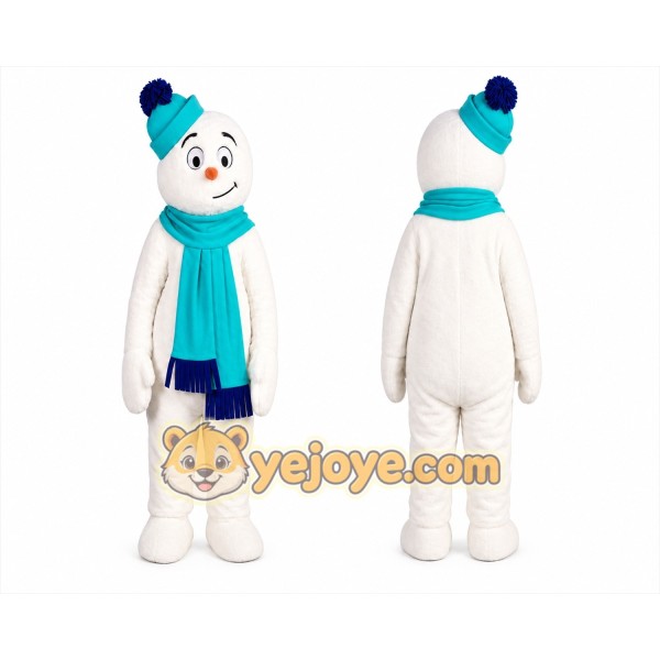 Snowman Mascot Costume for Adults Custom Logo Party Character Suit
