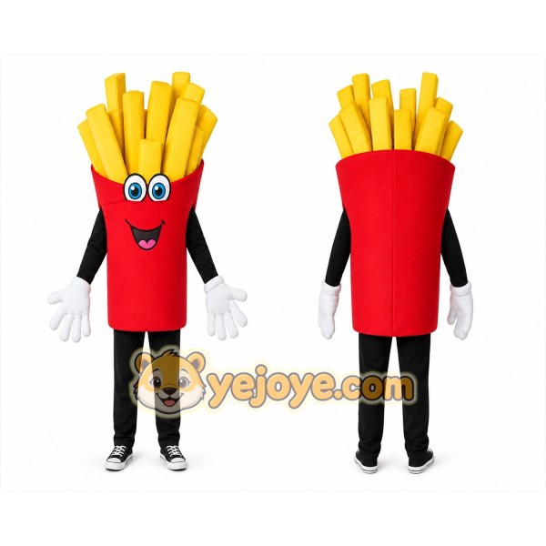 Fries Mascot Costume for Adults Custom Logo Party Character Suit