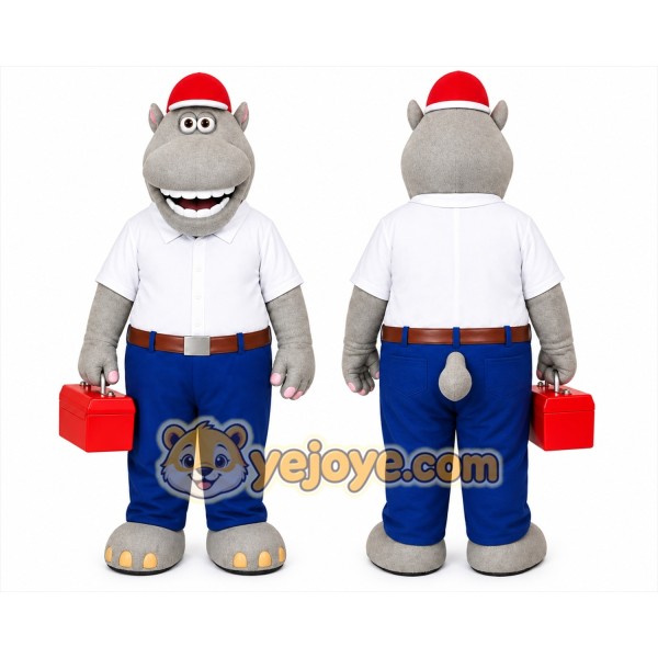 Hippo Mascot Costume for Adults Custom Logo Party Character Suit