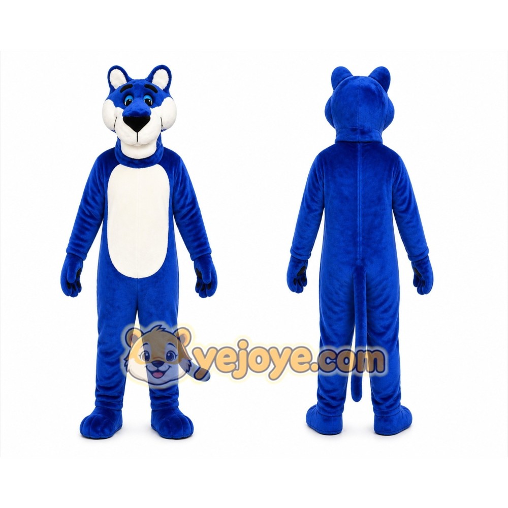 Blue Panther Mascot Costume for Adults Custom Logo Party Character Suit