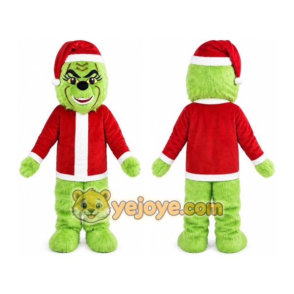 Green Christmas Monster Mascot Costume for Adults Custom Logo Party Character Suit