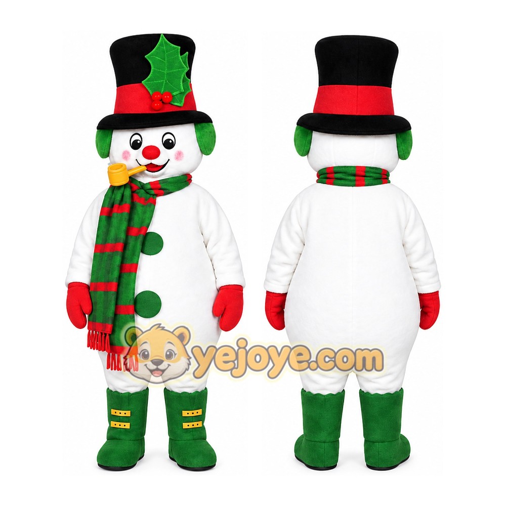 Snowman Mascot Costume for Adults Custom Logo Party Character Suit