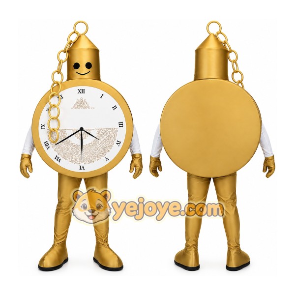Clock Mascot Costume for Adults Custom Logo Party Character Suit