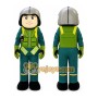 Cartoon Character in Green Uniform Mascot Costume for Adults Custom Logo Party Character Suit