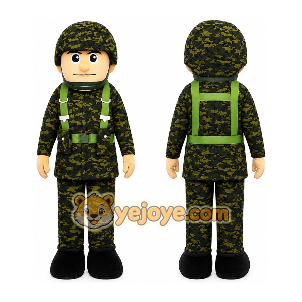 Soldier Mascot Costume for Adults Custom Logo Party Character Suit
