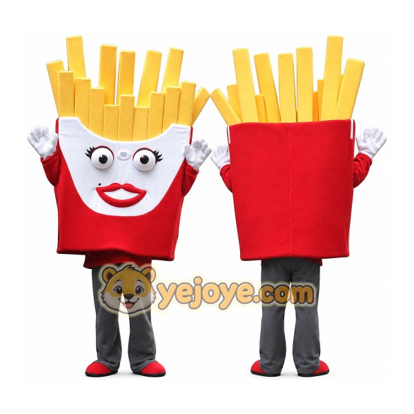 Fries Mascot Costume for Adults Custom Logo Party Character Suit