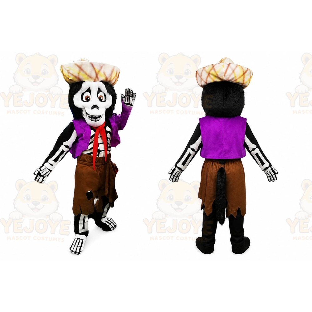 Skeleton Mascot Costume for Adults Custom Logo Party Character Suit