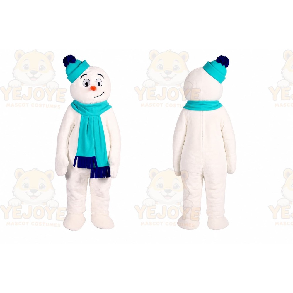 Snowman Mascot Costume for Adults Custom Logo Party Character Suit