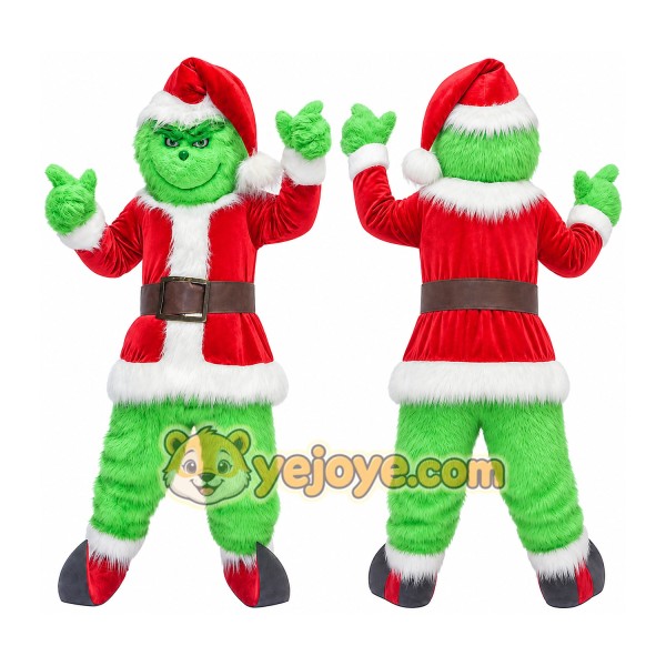 Green Christmas Monster Mascot Costume for Adults Custom Logo Party Character Suit