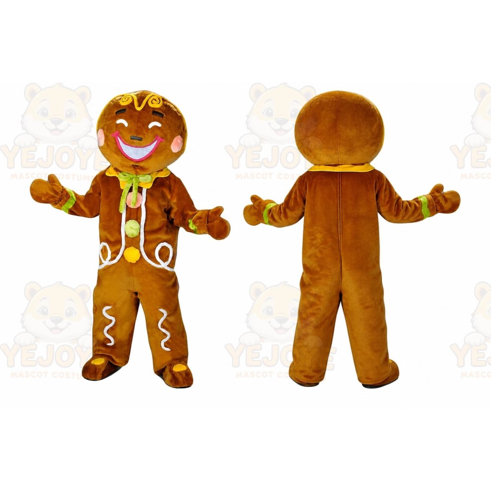Gingerbread Man Mascot Costume for Adults Custom Logo Party Character Suit