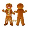 Gingerbread Man Mascot Costume for Adults Custom Logo Party Character Suit