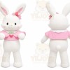 Rabbit Mascot Costume for Adults Custom Logo Party Character Suit
