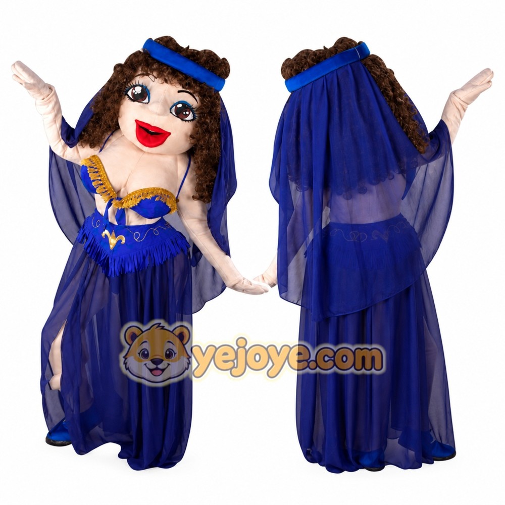 Princess Jasmine Mascot Costume for Adults Custom Logo Party Character Suit