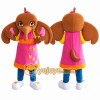 Brown Elephant in Pink Dress Mascot Costume for Adults Custom Logo Party Character Suit Brown Elephant in Pink Dress Mascot Costume for Adults Custom Logo Party Character Suit