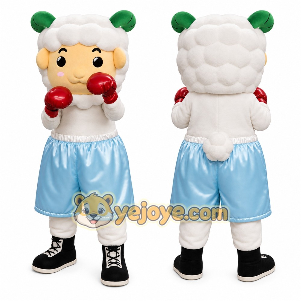 Boxer Sheep Mascot Costume for Adults Custom Logo Party Character Suit Boxer Sheep Mascot Costume for Adults Custom Logo Party Character Suit