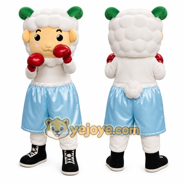 Boxer Sheep Mascot Costume for Adults Custom Logo Party Character Suit