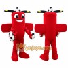 Red Aircraft Character with Soccer Balls Mascot Costume for Adults Custom Logo Party Character Suit Red Aircraft Character with Soccer Balls Mascot Costume for Adults Custom Logo Party Character Suit