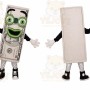 Money Mascot Costume for Adults Custom Logo Party Character Suit