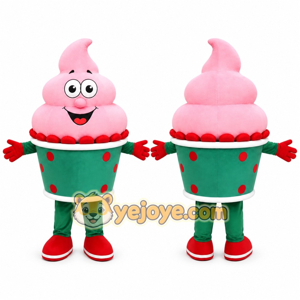 Ice Cream Mascot Costume for Adults Custom Logo Party Character Suit Ice Cream Mascot Costume for Adults Custom Logo Party Character Suit