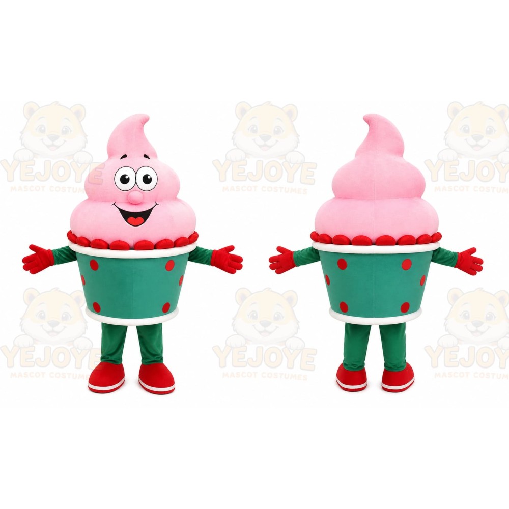 Ice Cream Mascot Costume for Adults Custom Logo Party Character Suit