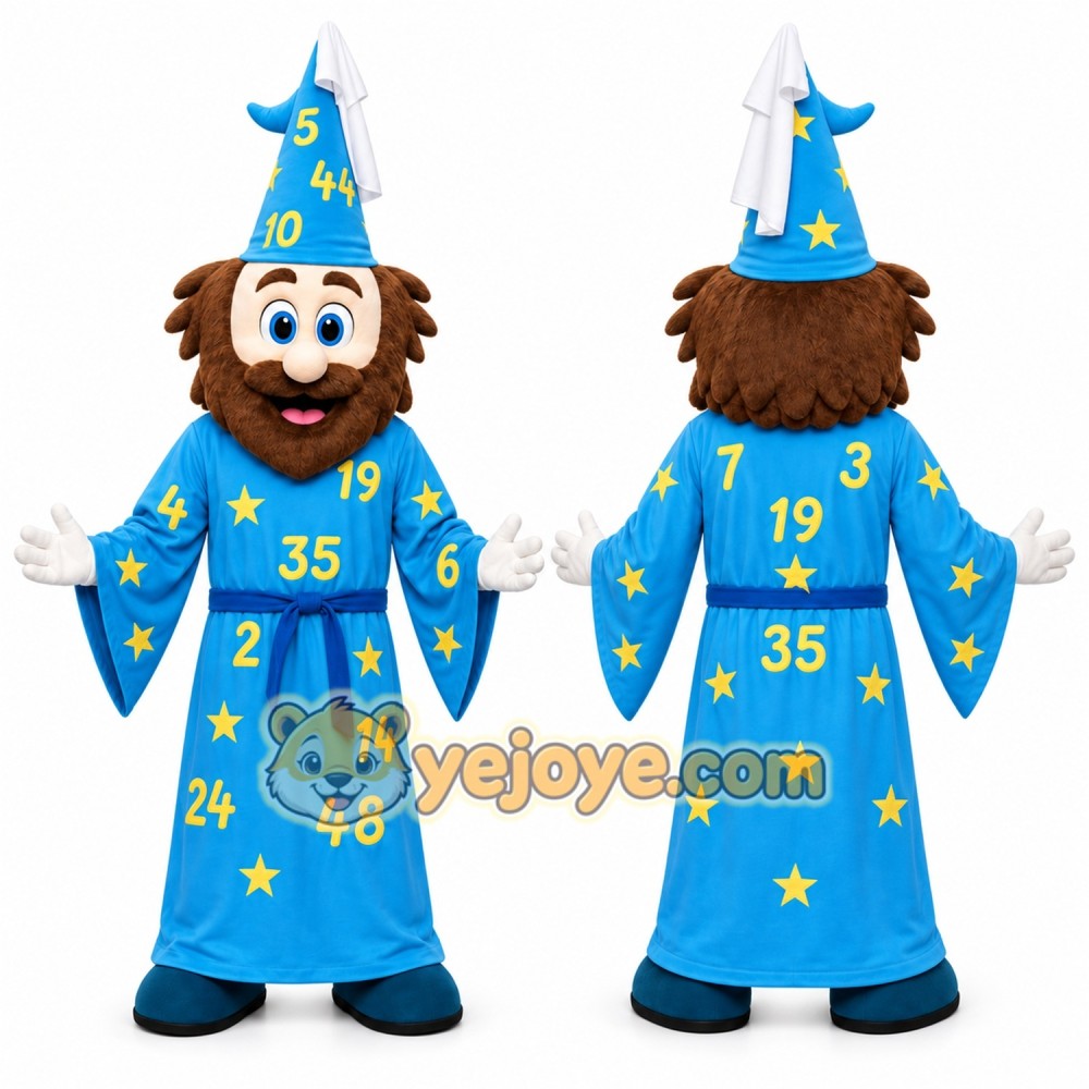 Wizard Mascot Costume for Adults Custom Logo Party Character Suit Wizard Mascot Costume for Adults Custom Logo Party Character Suit