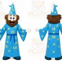 Wizard Mascot Costume for Adults Custom Logo Party Character Suit